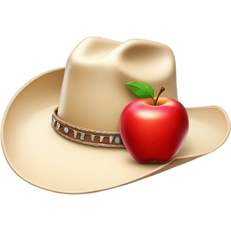 cowboy hat with an appl emoji