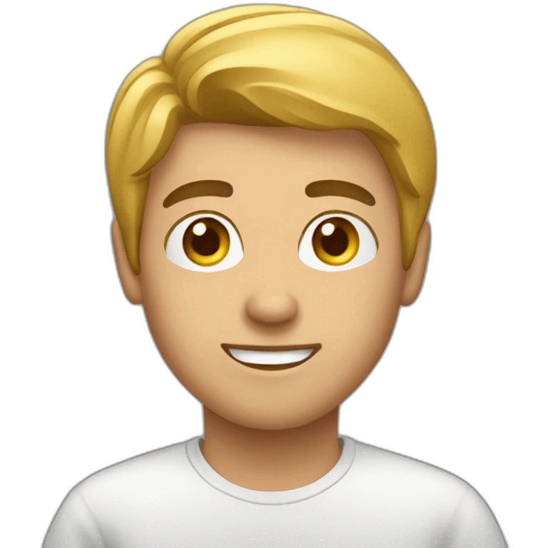 young man at a computer emoji