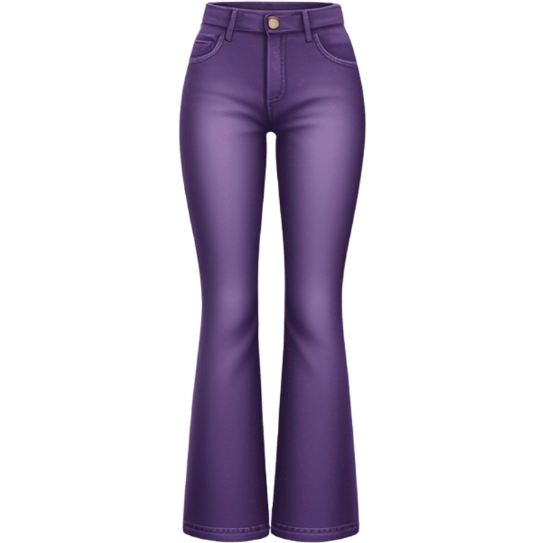 Realistic long Wide leg high waisted purple jeans, isolated emoji