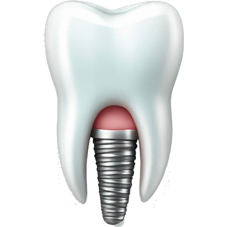 Dental implant with tooth emoji