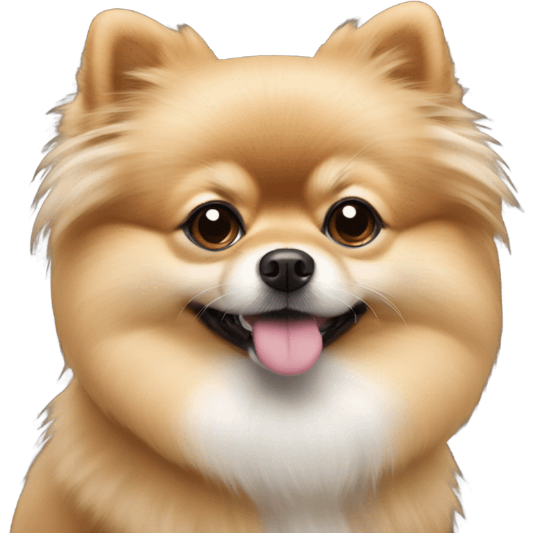 Tan Pomeranian with white beard and white earmuffs  emoji