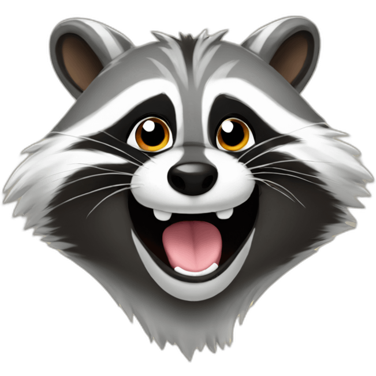 happy racoon emoji