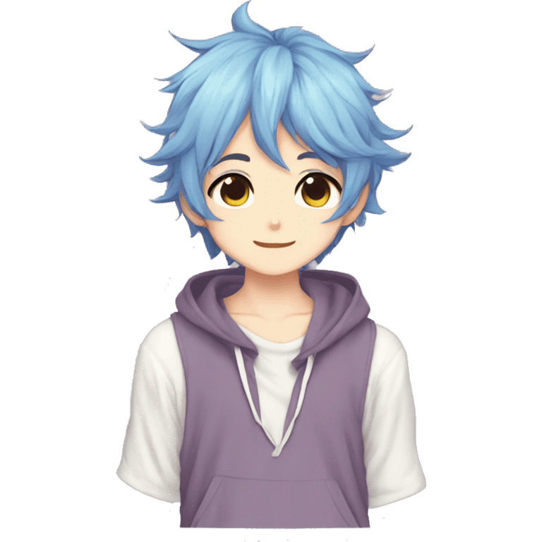 Shy Cute Attractive Sexy Gorgeous Kawaii Pastel Anime Catboy with pretty hair emoji