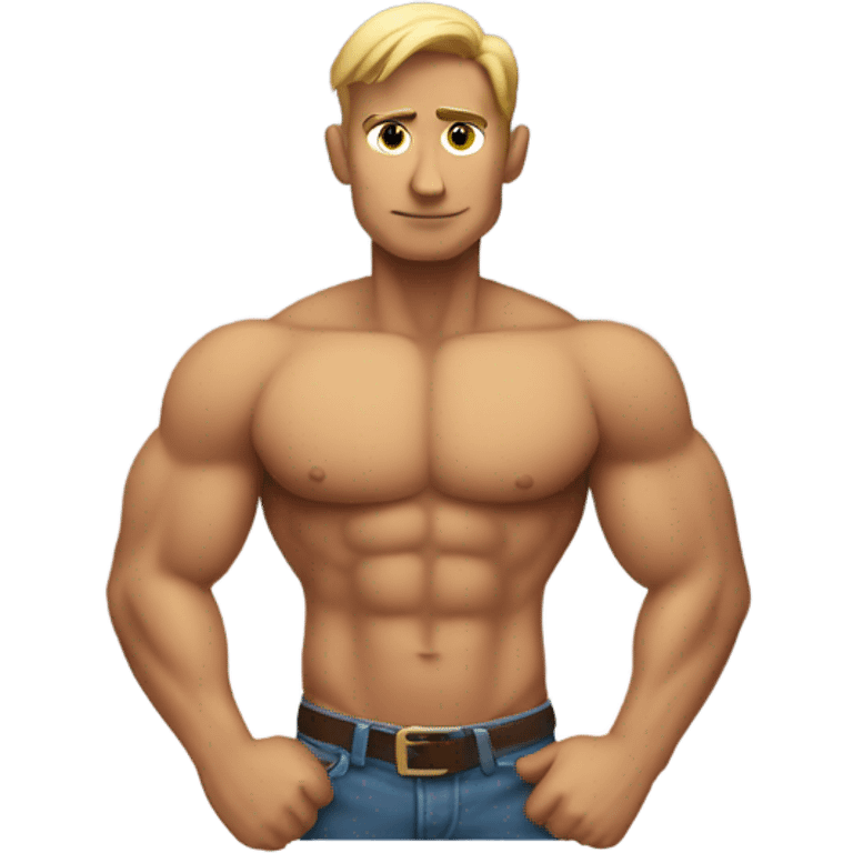 A torso of a man without a shirt emoji