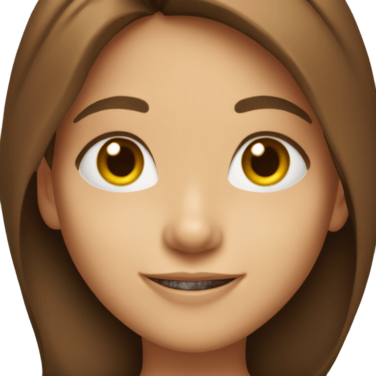 smiling girl with brown hair emoji