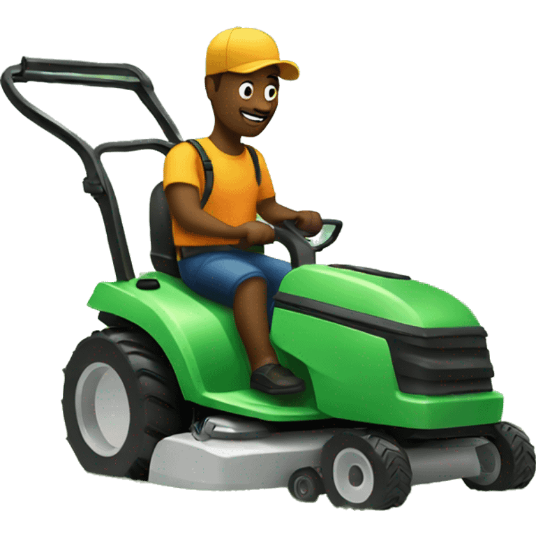 Man mowing grass emoji