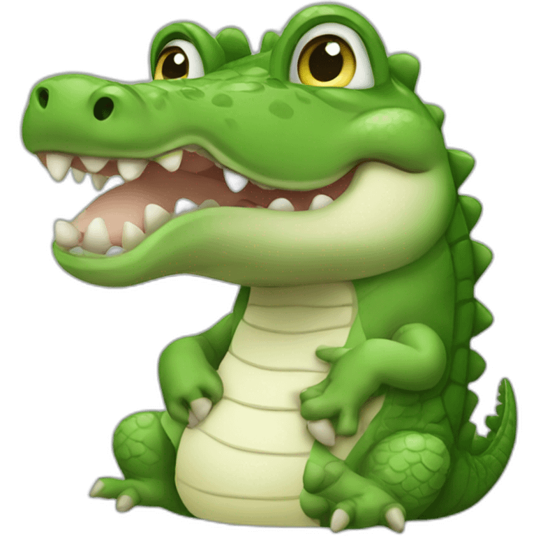 A crocodile that makes a baby emoji