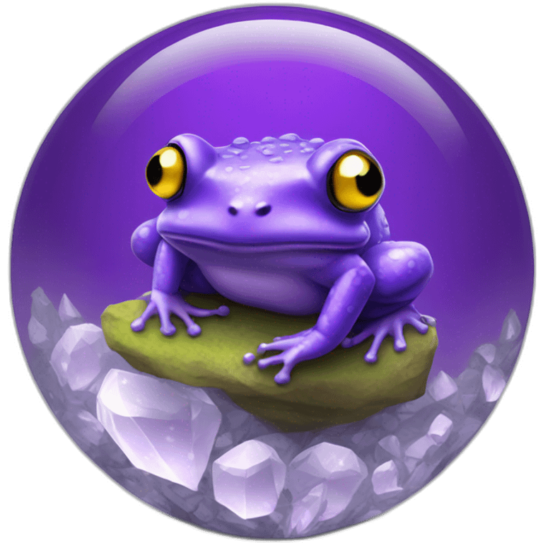 purple frog sitting on a crystal ball emoji