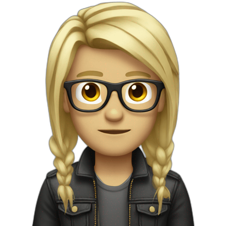 guy with glasses and blonde punk hair emoji