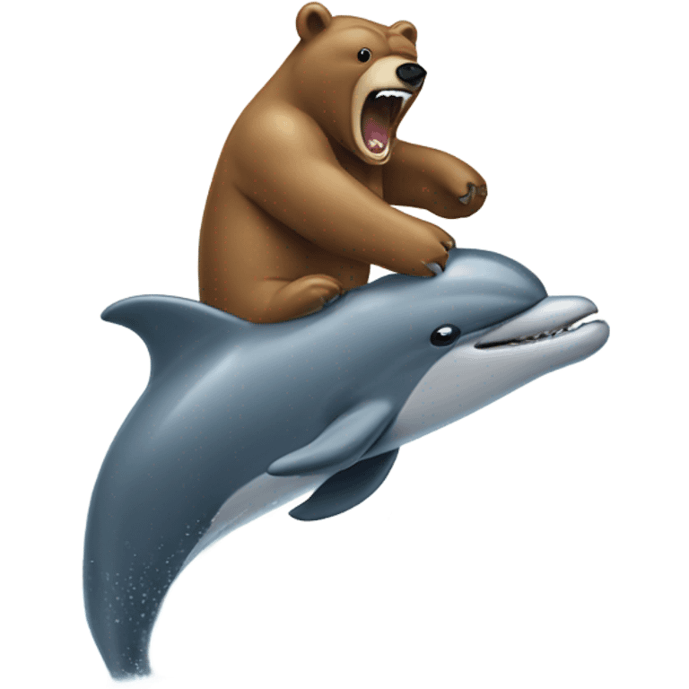 Bear bites a dolphin  emoji