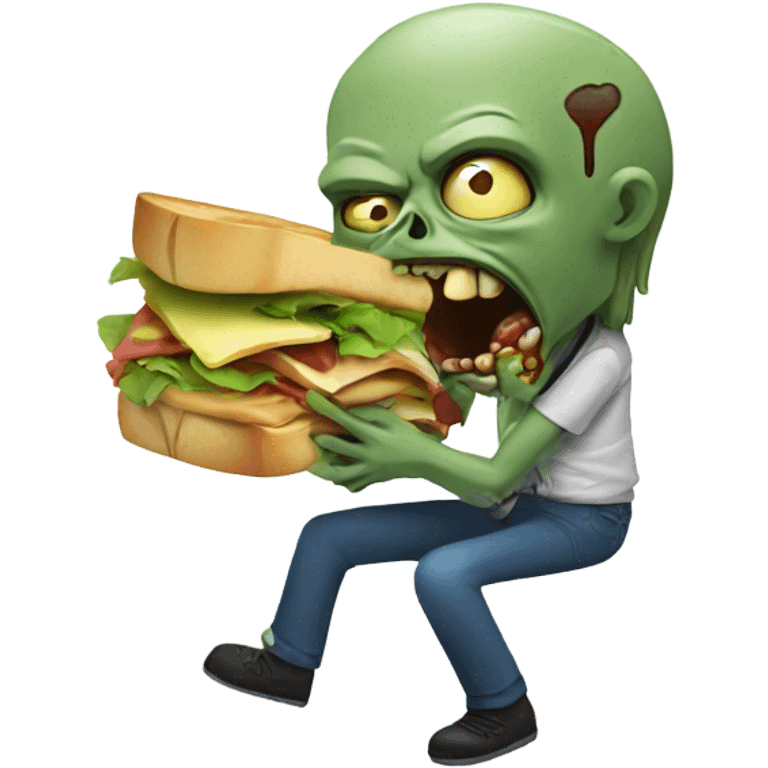 Zombie eating sandwich  emoji