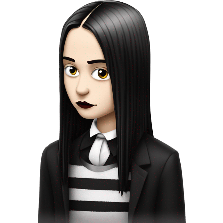 Realistic Wednesday addams kissing sweetly Kurt Cobain  emoji