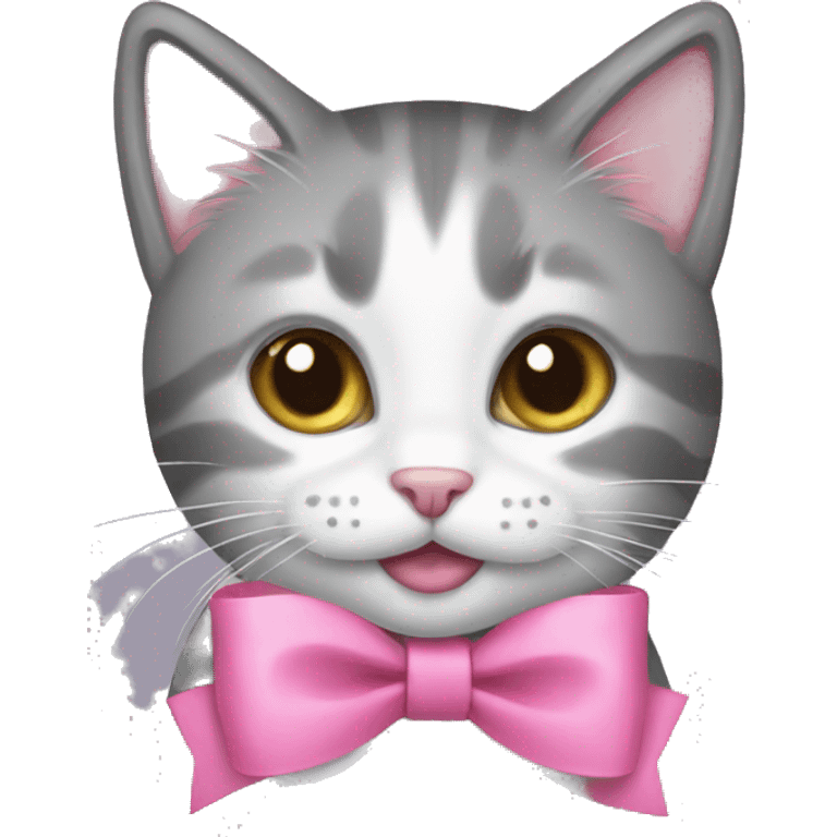 Kitty with a pink bow emoji