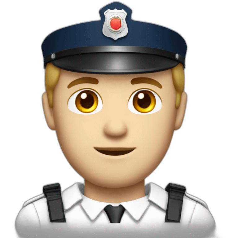 French policeman White man White police jacket emoji