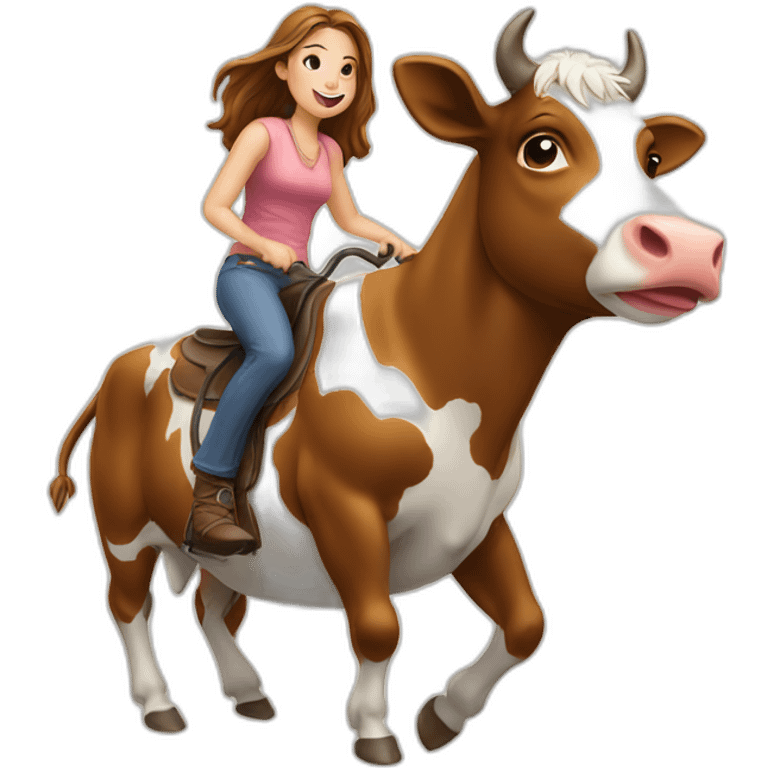 Girl cow reverse riding studio emoji