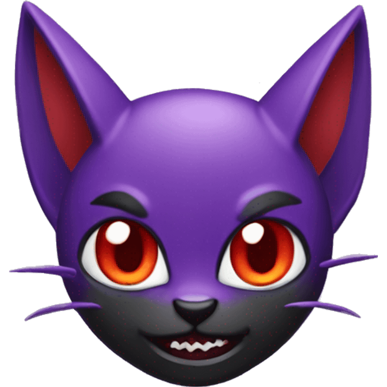 Black punk red purple bat-cat Pokémon emoji