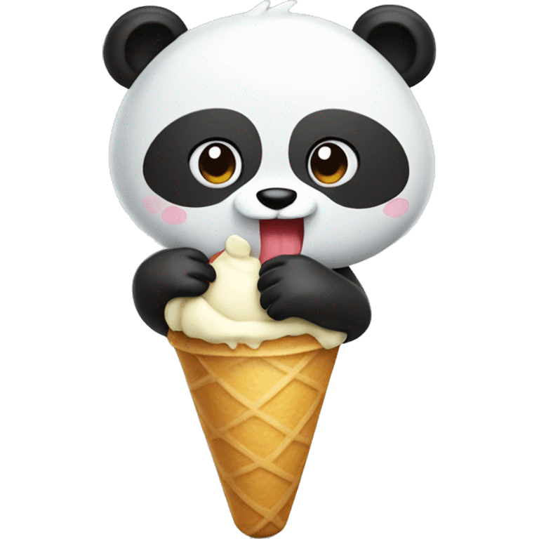 Panda eating ice cream emoji