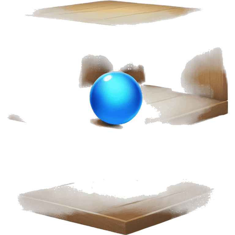 tall wooden shelves with blue orb prophecies emoji