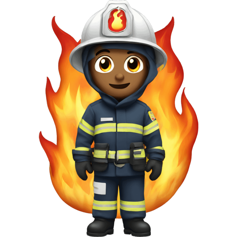 Freezing fire fighter emoji