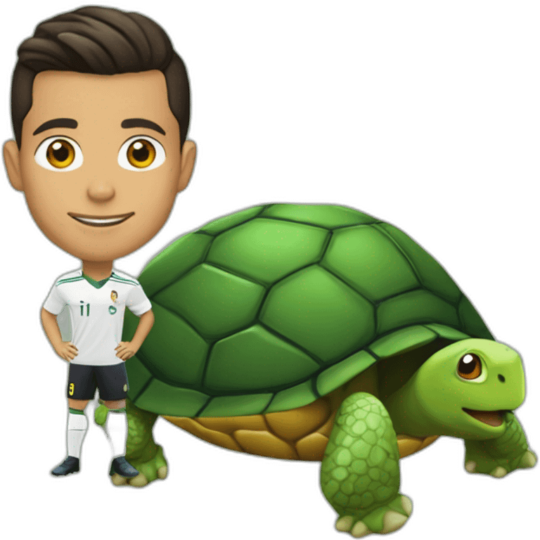 Cr7 sur la tête d'une tortue emoji