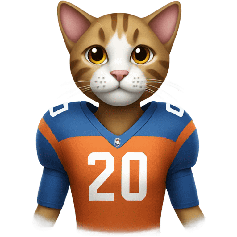 Cat wearing football jersey emoji