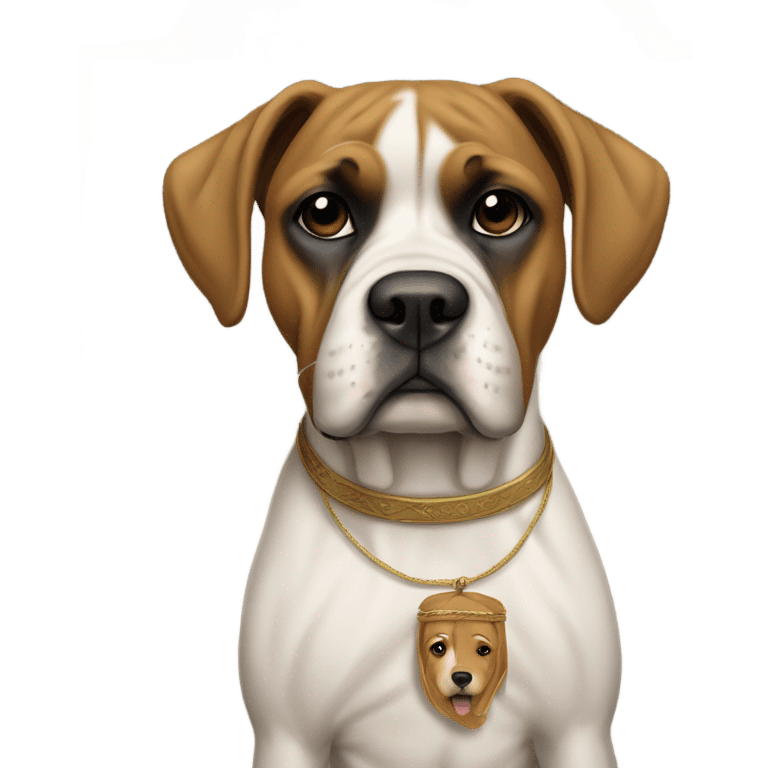 Boxer dog with Jesus  emoji