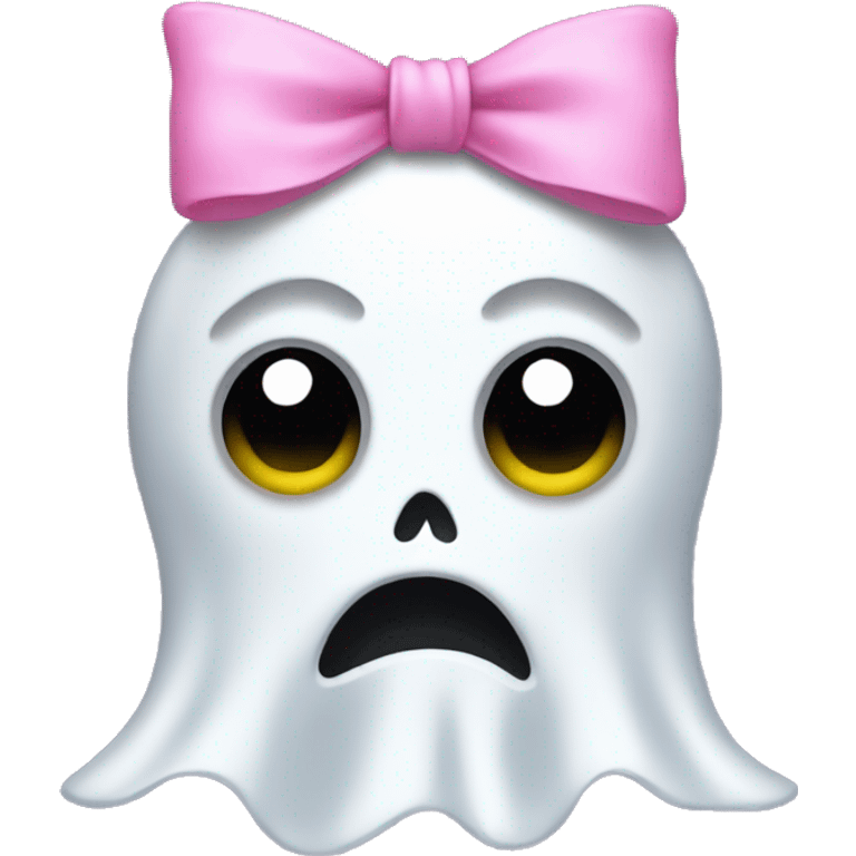 Ghost with a pink bow emoji