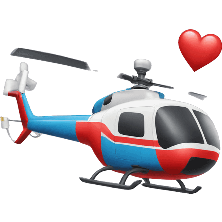 helicopter with heart emoji