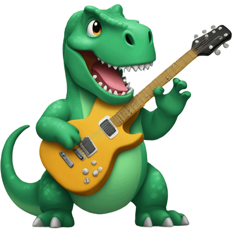 dinosaur playing guitar emoji