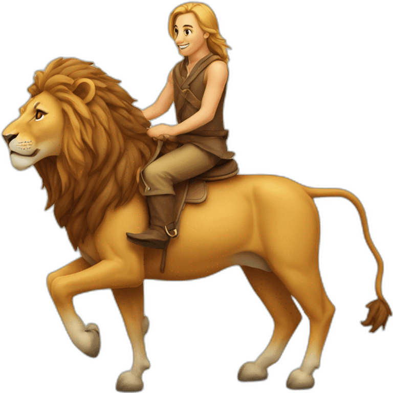 Lion sur un chameau emoji