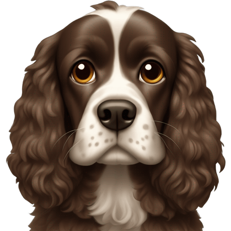 A dark brown cocker spaniel with a little mohawk emoji