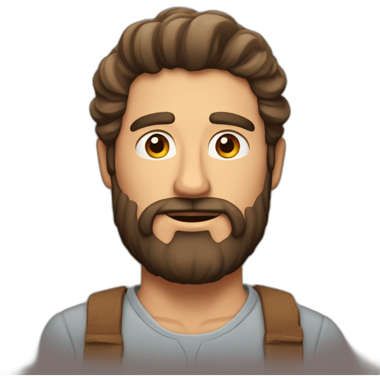 hombre moreno con barba y corona emoji