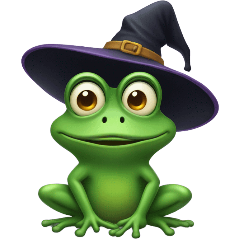 Witch with a frog hat emoji