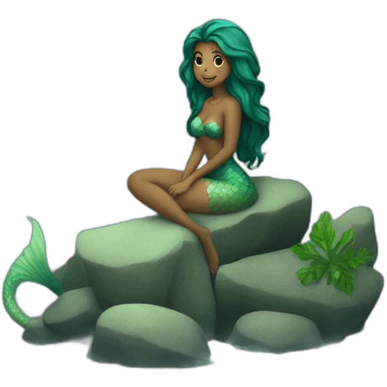 Mermaid on a rock emoji