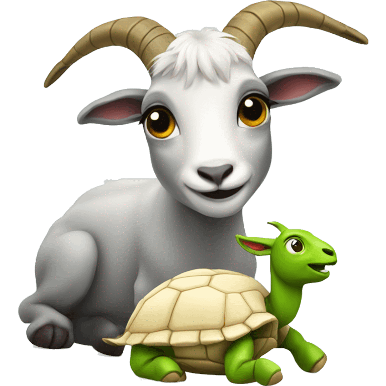 Goat with turtle emoji