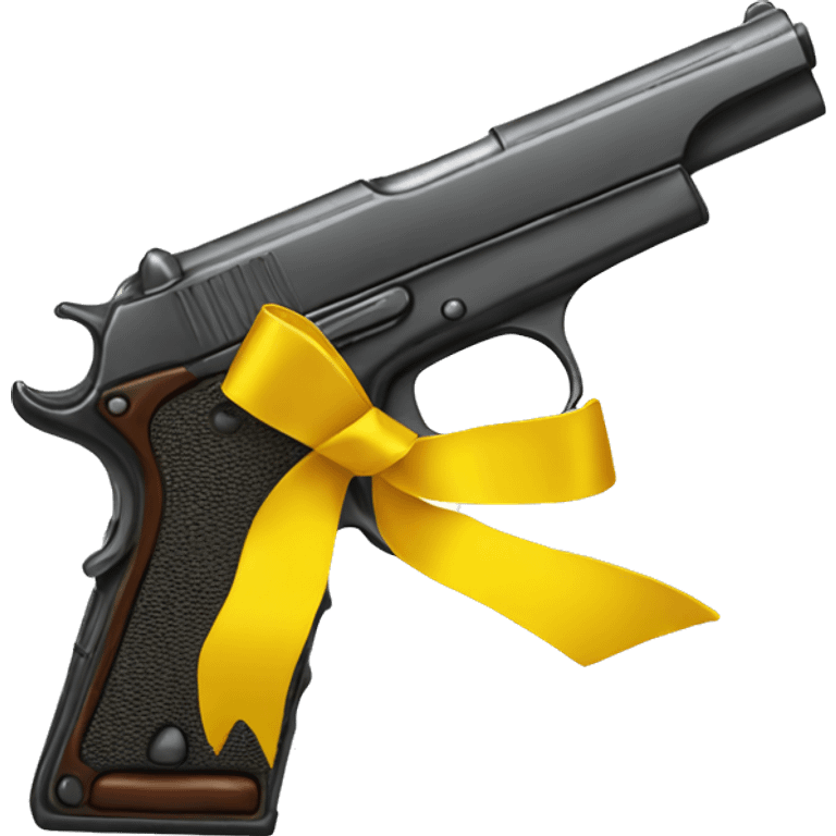 pistol with a yellow ribbon emoji