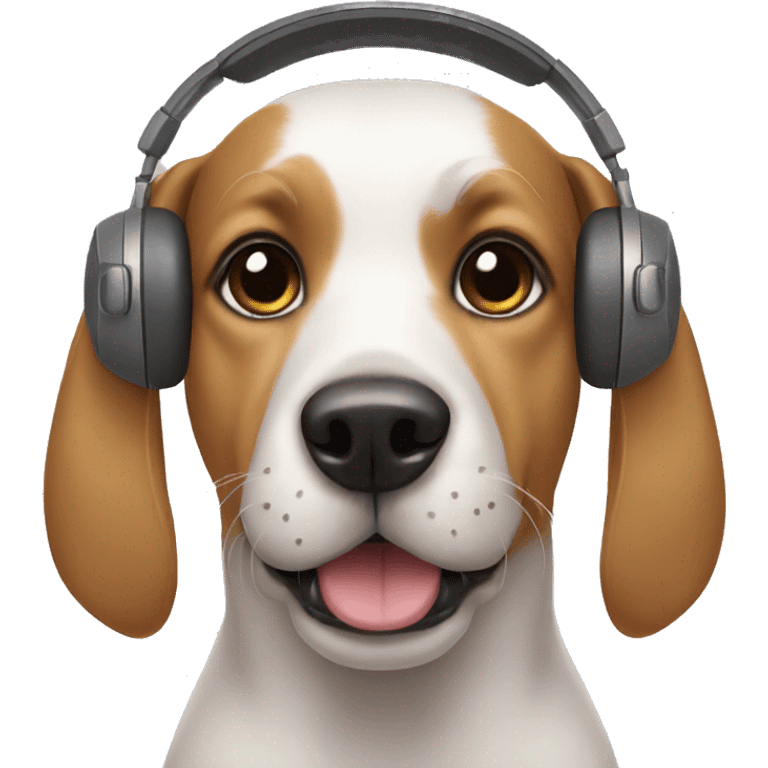 Dog wearing a headphone emoji