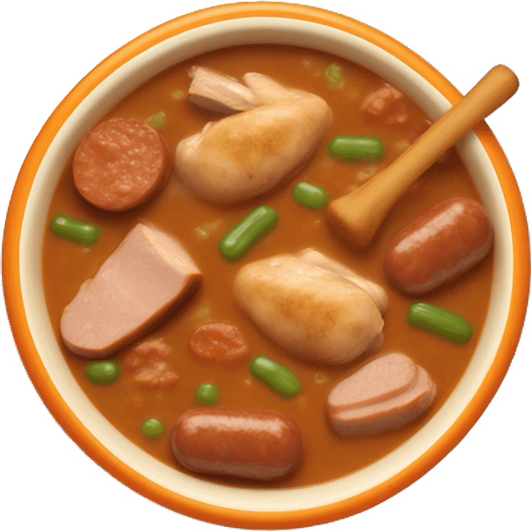 bowl-of-chicken-and-sausage-gumbo-in-a-orange-bowl  emoji