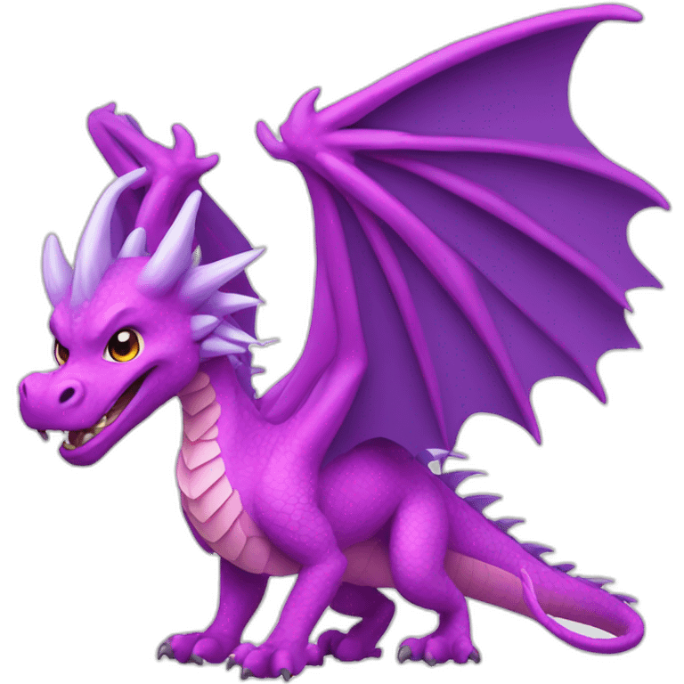 Pink and purple dragon with feathered wings emoji