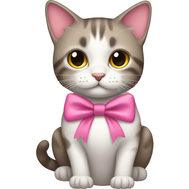 A cat wearing a pink bow  emoji