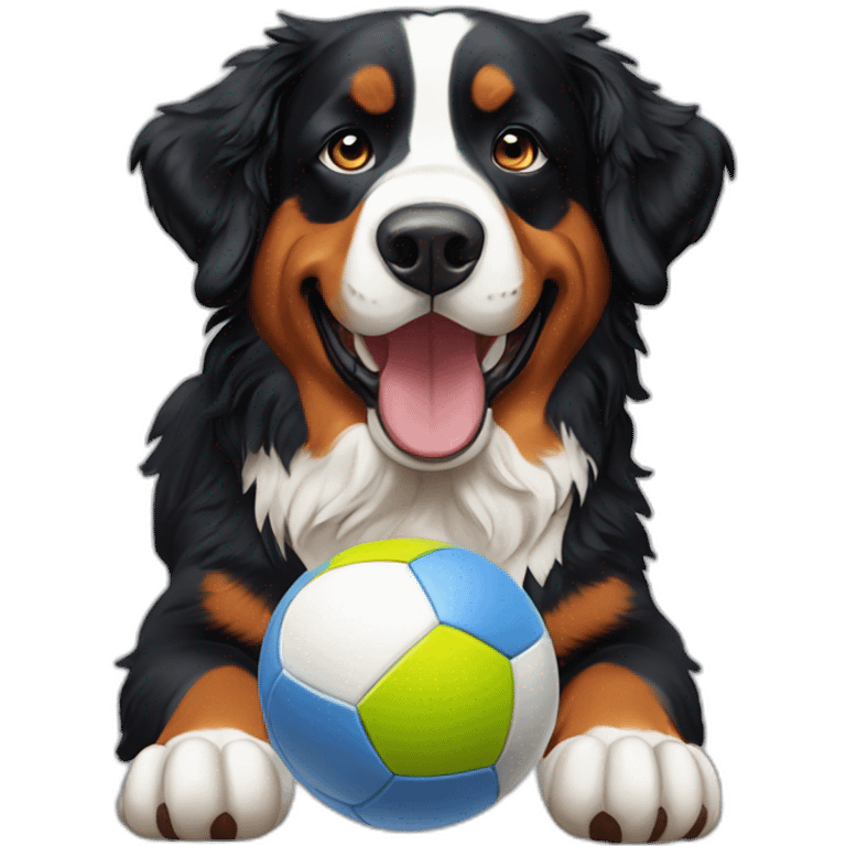 Bernese Mountain Dog catching ball emoji