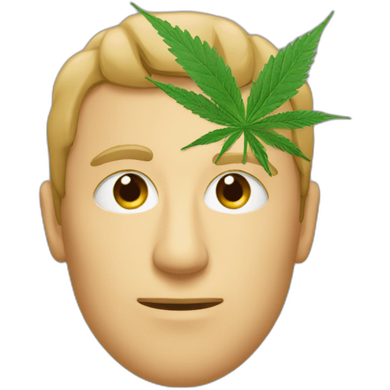 Man dry eyes cannabis emoji