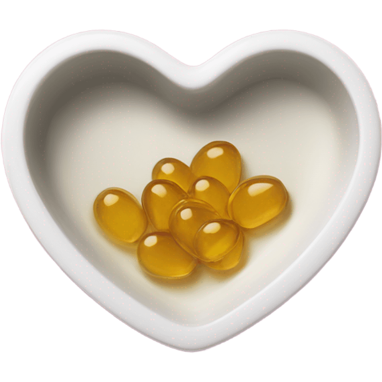 Supplement in a little heart shaped dish emoji