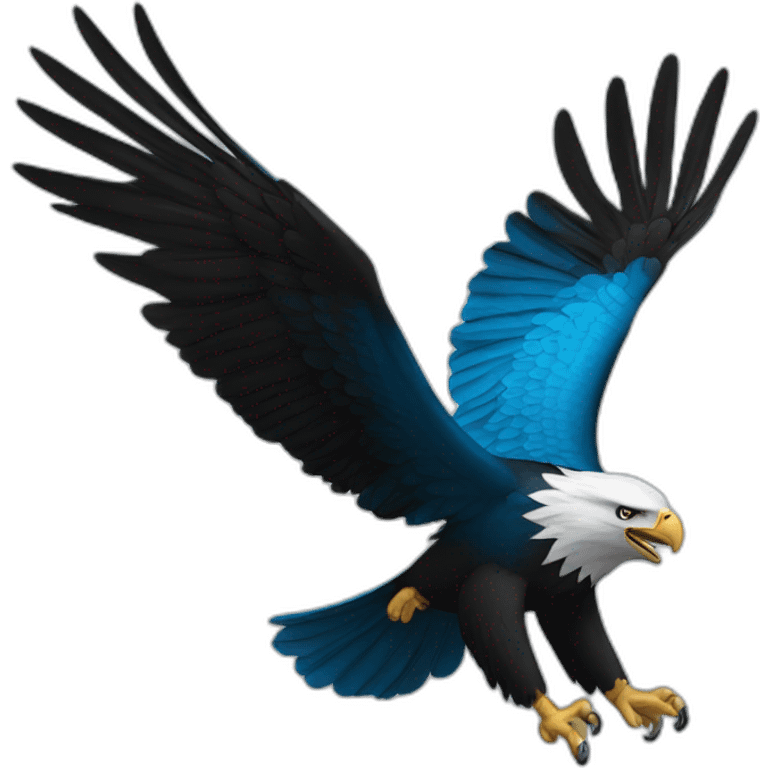 Eagle fly blue and black emoji