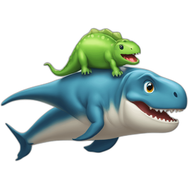 Dinosaure sur une baleine emoji