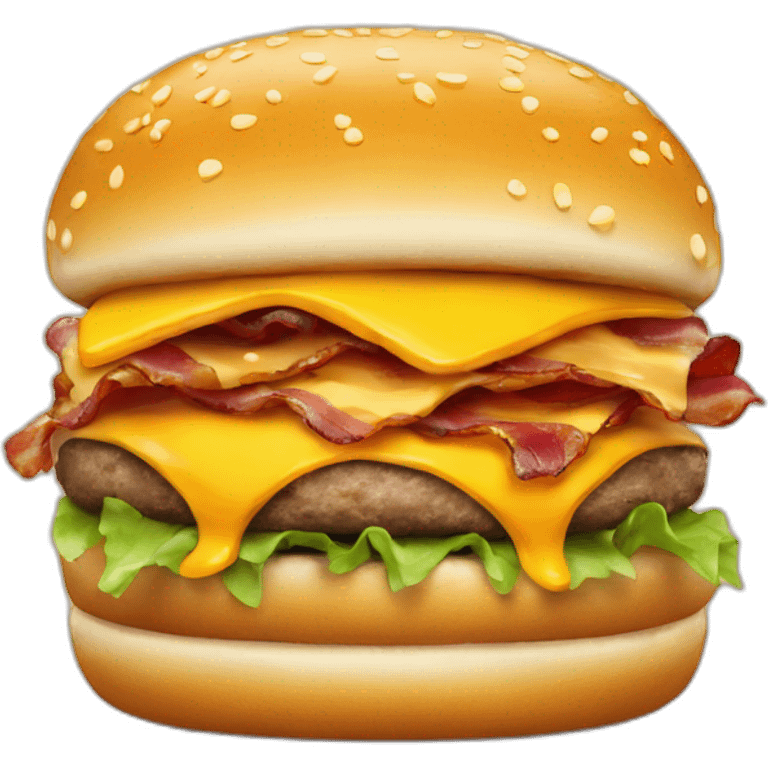 american burger with bacon and chedar emoji