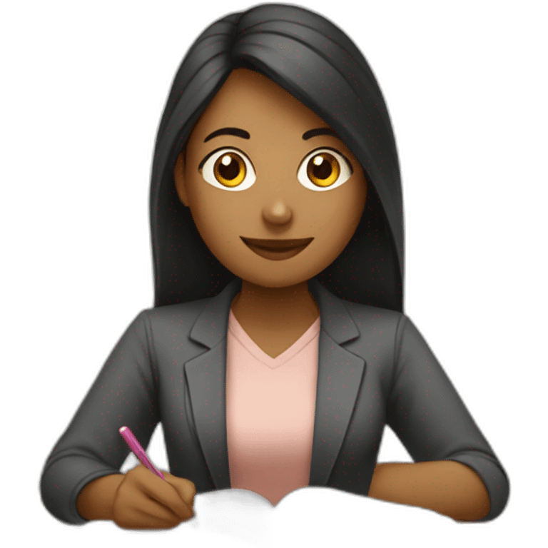 mujer estudiando emoji