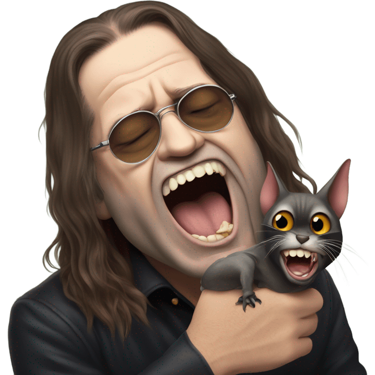 ozzy osbourne biting an animal like a bat emoji