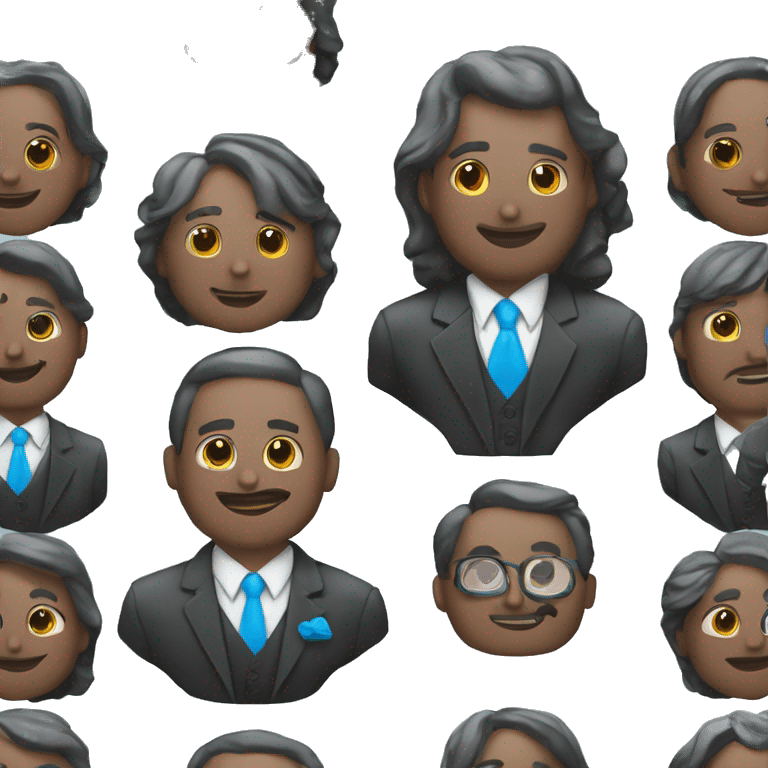  señor de traje negro y corbata azul con sus padres que ya son ancianos emoji