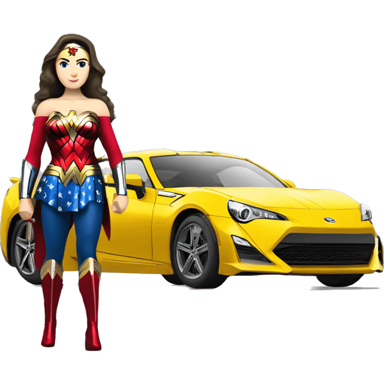 Linda Carter as Wonder Woman’s Long wheelbase widened Scion FR-S hypercar emoji